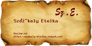 Székely Etelka névjegykártya